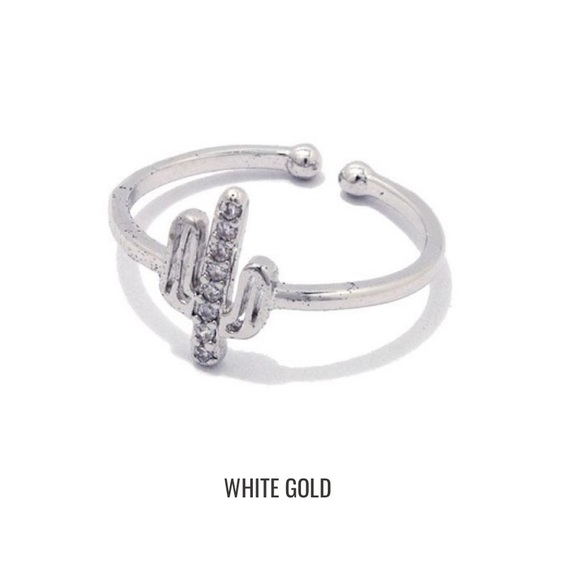 Jewelry - 24K White Gold Minimalist Cactus Ring